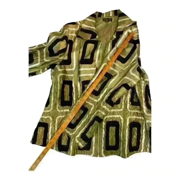 Jerry T Women's XL Geometric Print Zip Jacket Multicolor - Picture 6 of 6